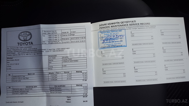 Toyota Prado 2014, 9,871 km - 2.7 l - Bakı