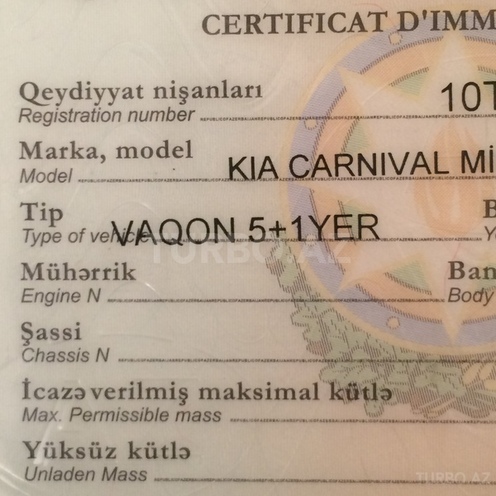 Kia Carnival 1999, 190,000 km - 2.9 л - Bakı