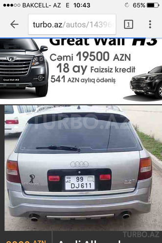 Audi A6 allroad 2002, 135,000 km - 2.7 l - Naxçıvan