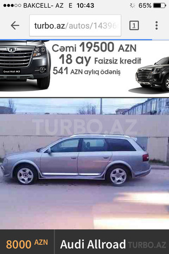 Audi A6 allroad 2002, 135,000 km - 2.7 l - Naxçıvan