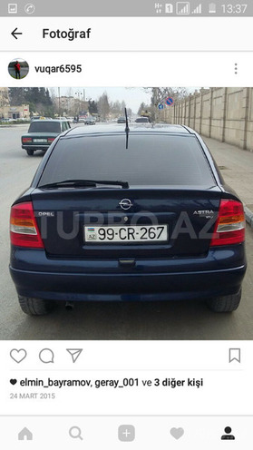 Opel Astra 1999, 223,000 km - 1.6 л - Bərdə