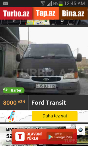 Ford Transit 1997, 200,000 km - 2.5 l - Ağstafa