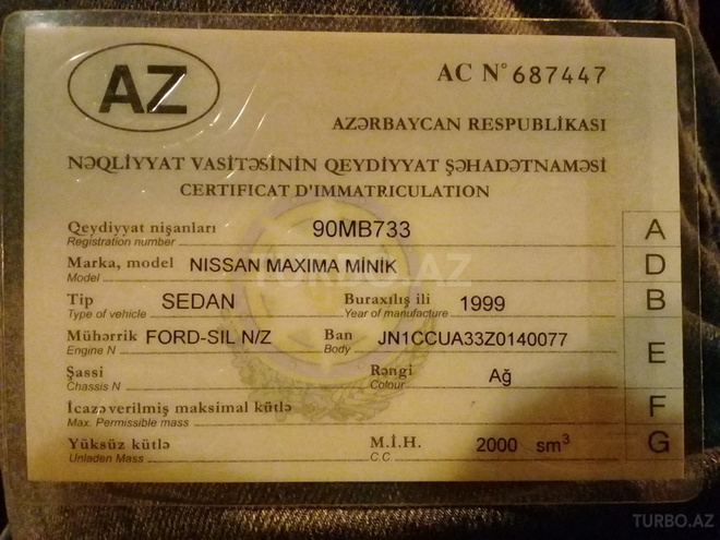 Nissan Maxima 1999, 320,123 km - 2.0 l - Bakı