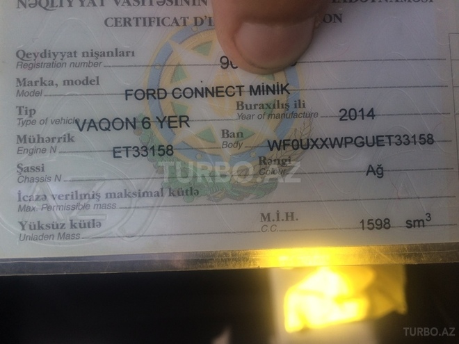 Ford Tourneo Connect 2014, 92,000 km - 1.6 l - Bakı