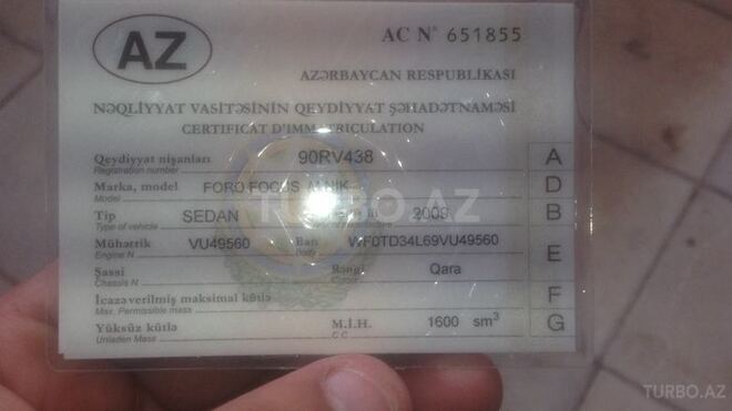 Ford Focus 2009, 156,930 km - 1.6 l - Bakı