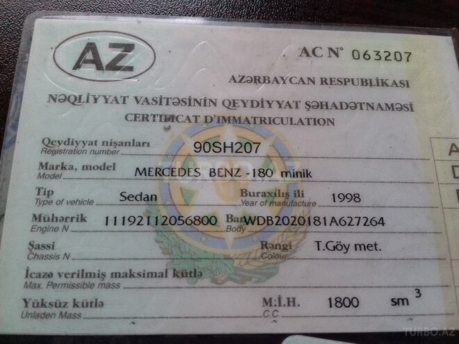 Mercedes C 180 1998, 225,000 km - 1.8 l - Bakı