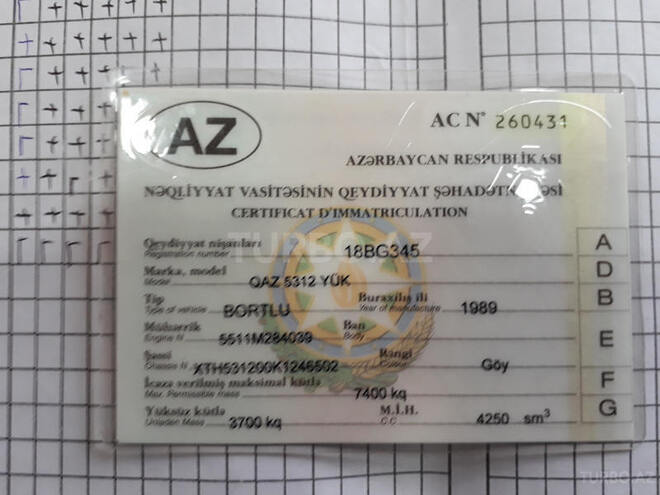 GAZ 53 1989, 100,000 km - 4.3 l - Bakı
