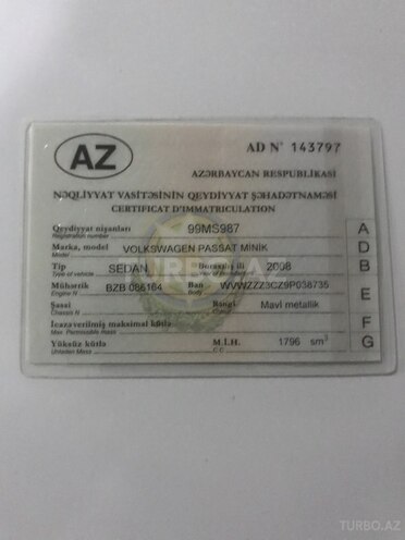 Volkswagen Passat 2008, 198,000 km - 1.8 л - Bakı