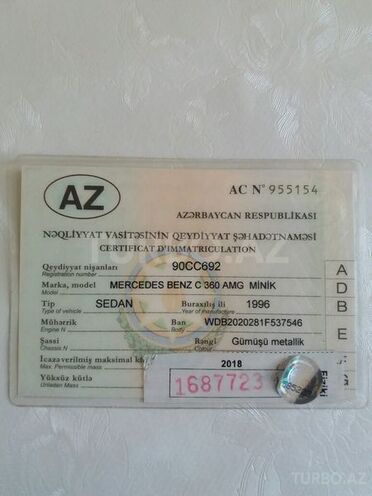 Mercedes C 280 1996, 235,000 km - 2.8 l - Bakı