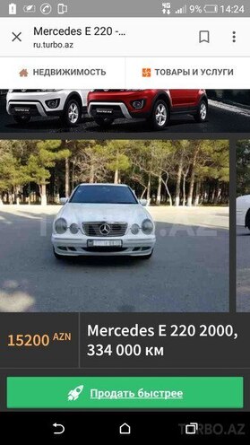 Mercedes E 220 2000, 334,000 km - 1.5 l - Bakı