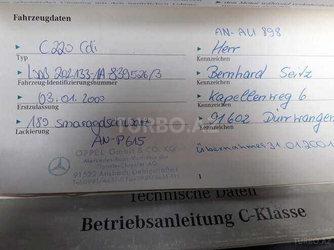 Mercedes C 220 1999, 353,000 km - 2.2 l - Bakı