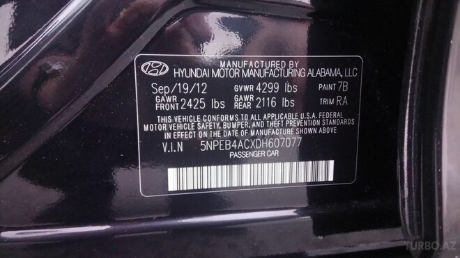 Hyundai Sonata 2012, 69,600 km - 2.4 l - Bakı