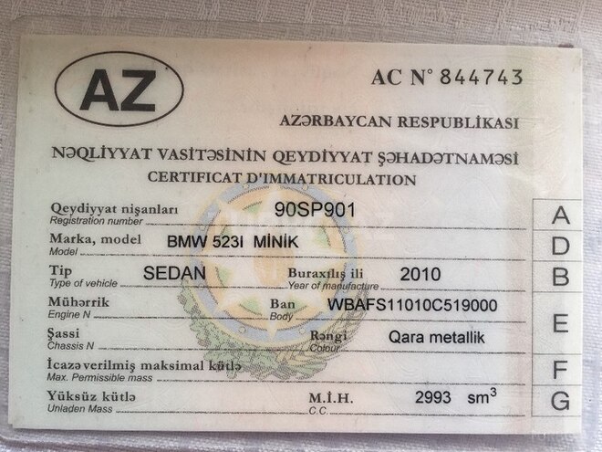BMW 523 2010, 175,800 km - 3.0 l - Bakı