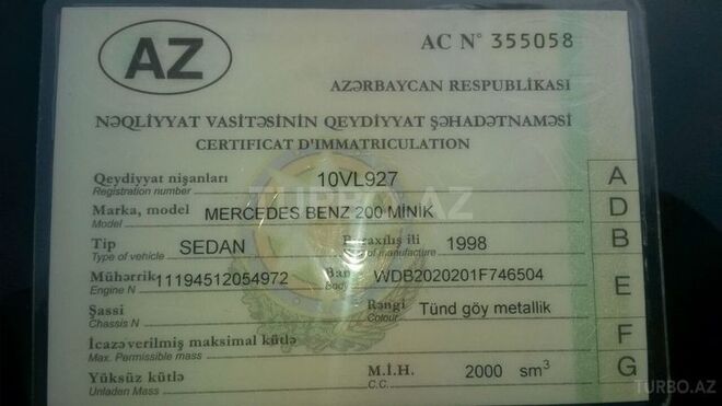 Mercedes C 200 1998, 206,000 km - 2.0 l - Sumqayıt