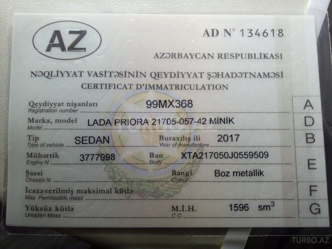 LADA (VAZ) Priora 2017, 3,700 km - 1.6 л - Bakı