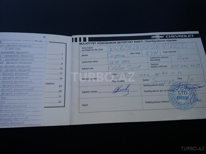 Chevrolet Captiva 2013, 106,000 km - 2.4 l - Bakı
