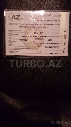 Mercedes E 280 2005, 180,000 km - 0.3 l - Bakı