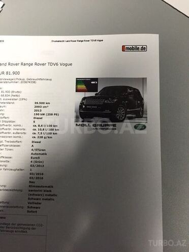 Land Rover Range Rover 2013, 198,000 km - 3.0 l - Bakı