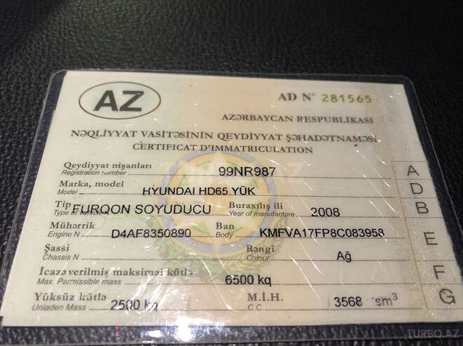 Hyundai HD-65 2008, 216,000 km - 3.6 l - Bakı
