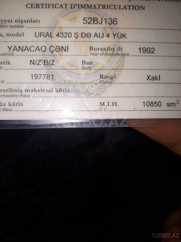 Ural 4320 1992, 30,000 km - 11.0 l - Bakı