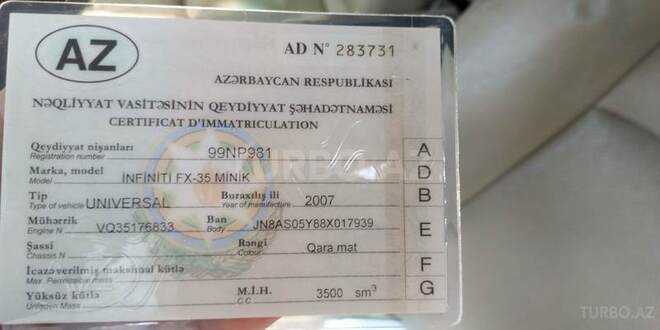Infiniti FX35 2007, 117,000 km - 3.5 л - Bakı