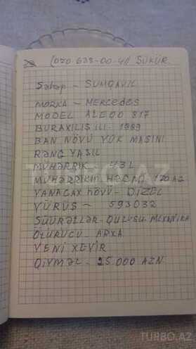 Mercedes Atego 817 1999, 393,032 km - 20.0 l - Sumqayıt