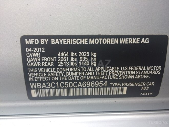 BMW 328 2012, 122,000 km - 2.0 l - Bakı
