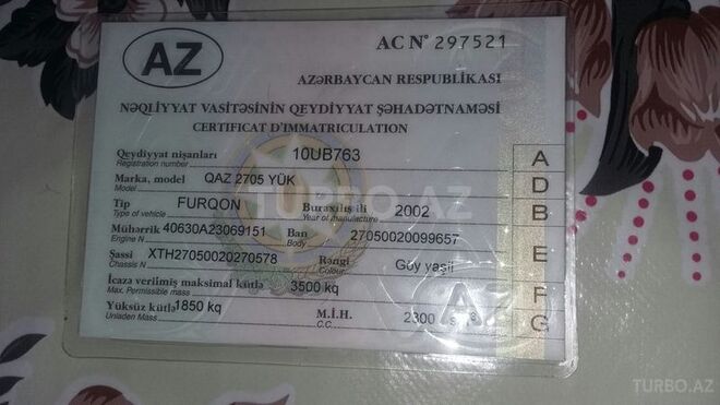 GAZ 2705-757 2002, 265,000 km - 2.3 l - Tovuz