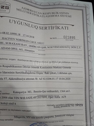 Opel Astra 2006, 253,000 km - 1.4 l - Bakı