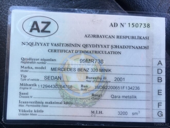 Mercedes S 320 2001, 298,210 km - 3.2 l - Bakı
