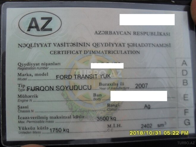 Ford Transit 2007, 191,000 km - 2.4 л - Bakı