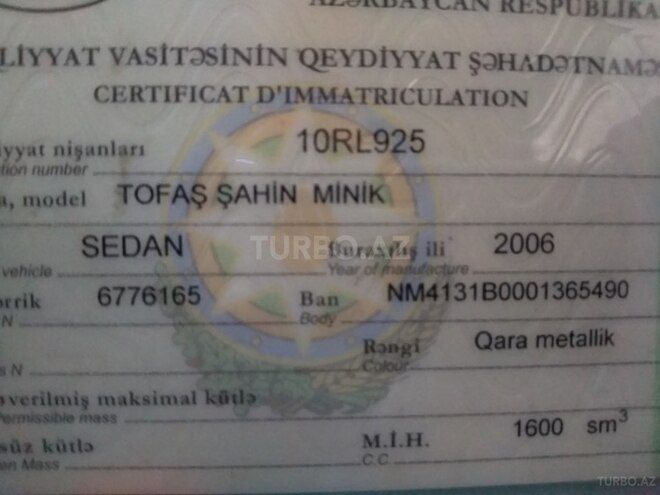 Tofas Sahin 2006, 157,280 km - 1.6 l - Bakı