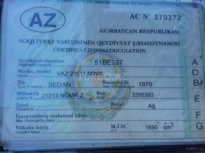LADA (VAZ) 21011 1979, 240,459 km - 0.2 l - Tovuz