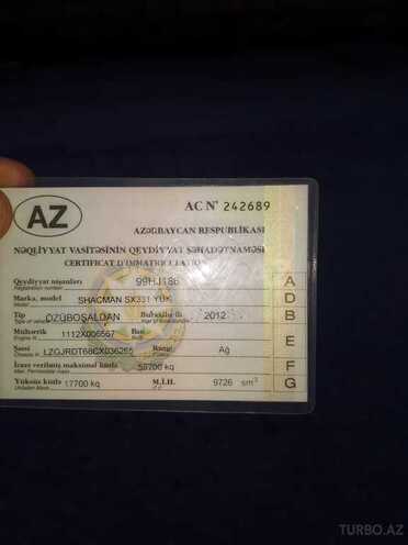 Shacman SX3314DT366 2012, 250,000 km - 1.1 l - Siyəzən