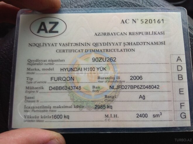 Hyundai H 100 2006, 188,274 km - 0.3 l - Bakı