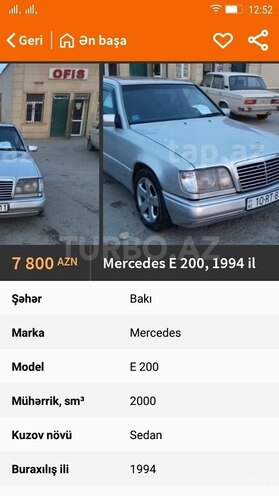 Mercedes E 220 1992, 222,222 km - 2.2 l - Sumqayıt
