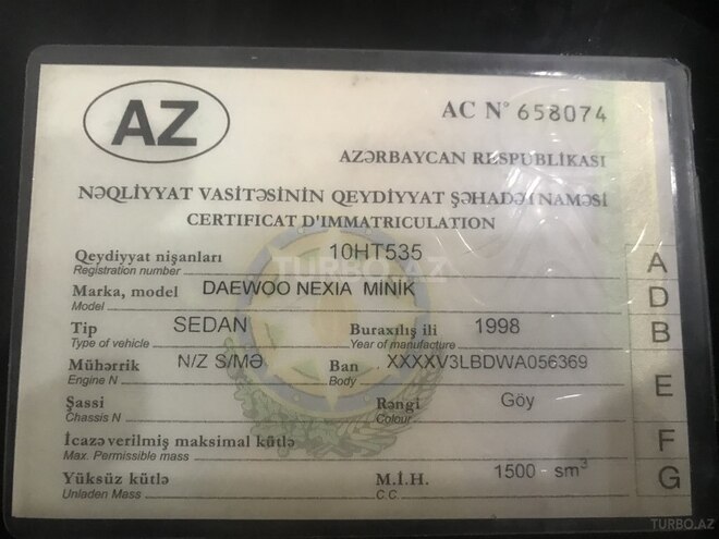 Daewoo Nexia 1998, 234,567 km - 1.5 l - Bakı