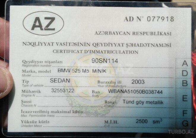 BMW 525 2003, 292,000 km - 2.5 л - Sumqayıt