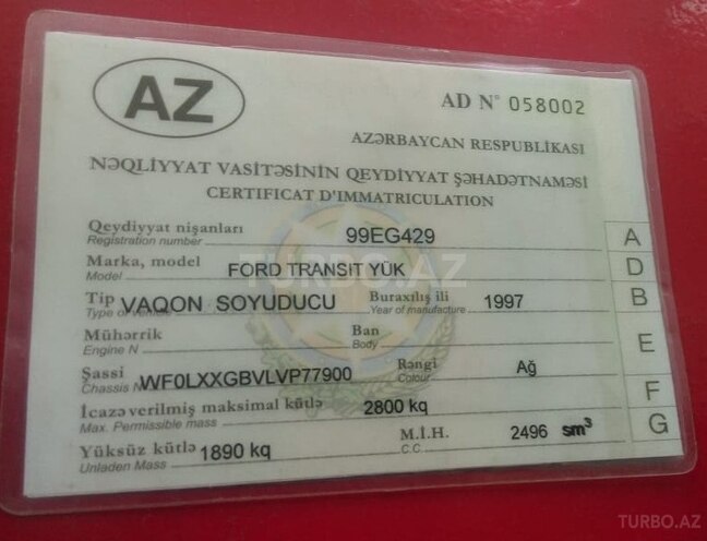 Ford Transit 1997, 278,000 km - 2.5 l - Lənkəran