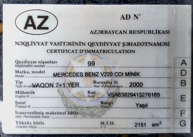 Mercedes Vito 2000, 466,217 km - 2.2 л - Ağcabədi
