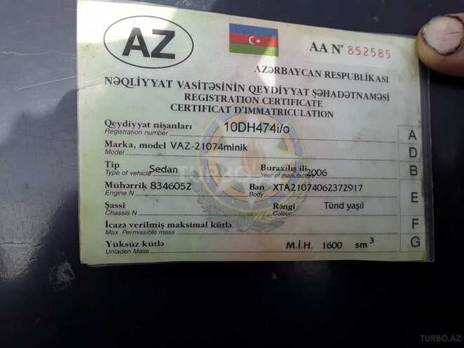 LADA (VAZ) 2107 2006, 325,470 km - 1.6 l - Salyan