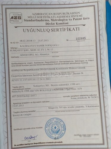 Opel Astra 1998, 0 km - 0.2 l - Sumqayıt
