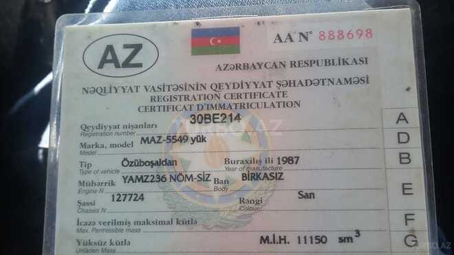 MAZ 5549 1987, 35,000 km - 1.1 l - Xudat
