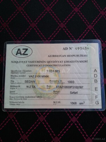 LADA (VAZ) 2106 1993, 745 km - 1.4 l - Bərdə