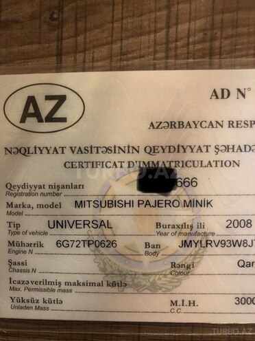 Mitsubishi Pajero 2008, 157,000 km - 3.0 l - Bakı
