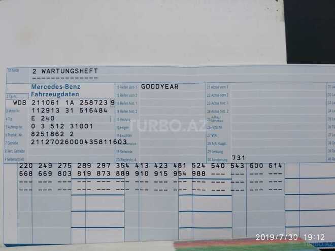 Mercedes E 240 2003, 154,000 km - 2.6 л - Bakı