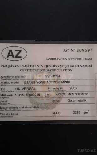 Ssang Yong Actyon 2007, 120,000 km - 2.3 l - Bakı