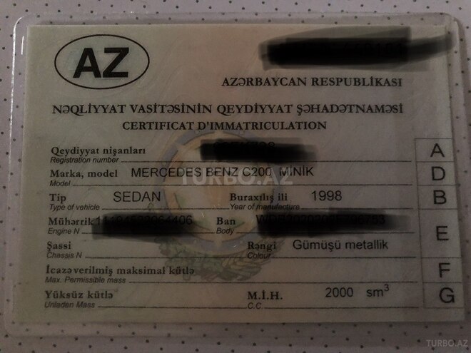 Mercedes C 200 1998, 210,283 km - 2.0 l - Bakı