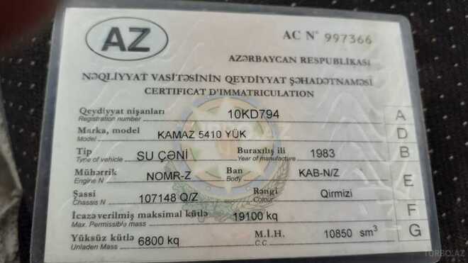 KamAz 5410 1983, 275,000 km - 11.0 l - Bakı