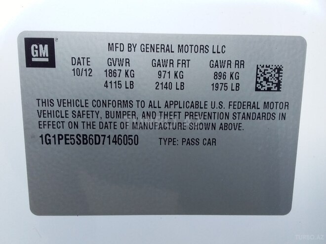 Chevrolet Cruze 2012, 154,371 km - 1.4 l - Bakı